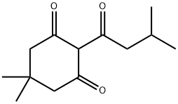 5,5-dimethyl-2-(3-methylbutanoyl)cyclohexane-1,3-dione Struktur