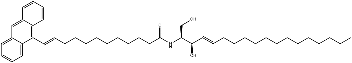 (E)-12-anthracen-9-yl-N-[(E,2S,3R)-1,3-dihydroxyoctadec-4-en-2-yl]dodec-11-enamide Struktur