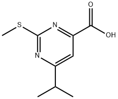 6-Isopropyl-2-methylsulfanyl-pyrimidine-4-carboxylic acid Struktur