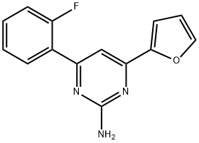 4-(2-fluorophenyl)-6-(furan-2-yl)pyrimidin-2-amine Struktur