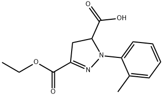 3-(ethoxycarbonyl)-1-(2-methylphenyl)-4,5-dihydro-1H-pyrazole-5-carboxylic acid Struktur