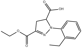 3-(ethoxycarbonyl)-1-(2-ethylphenyl)-4,5-dihydro-1H-pyrazole-5-carboxylic acid Struktur