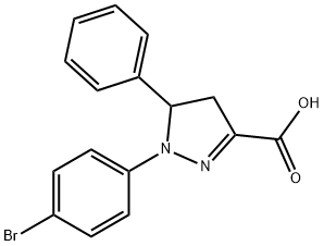 1-(4-bromophenyl)-5-phenyl-4,5-dihydro-1H-pyrazole-3-carboxylic acid Struktur