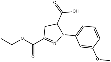 3-(ethoxycarbonyl)-1-(3-methoxyphenyl)-4,5-dihydro-1H-pyrazole-5-carboxylic acid Struktur