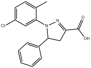 1-(5-chloro-2-methylphenyl)-5-phenyl-4,5-dihydro-1H-pyrazole-3-carboxylic acid Struktur