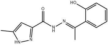 (E)-N-(1-(2-hydroxyphenyl)ethylidene)-3-methyl-1H-pyrazole-5-carbohydrazide Struktur