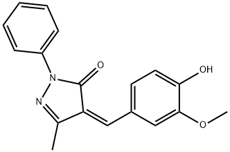 (Z)-4-(4-hydroxy-3-methoxybenzylidene)-5-methyl-2-phenyl-2,4-dihydro-3H-pyrazol-3-one Struktur