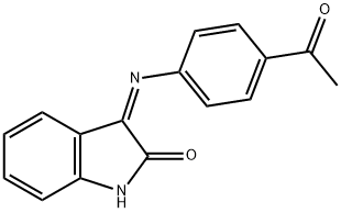 3-[(4-acetylphenyl)imino]-1,3-dihydro-2H-indol-2-one Struktur