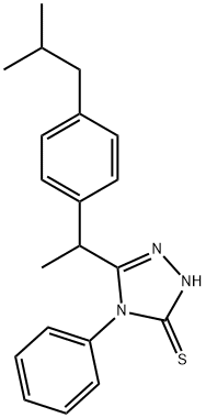 5-[1-(4-Isobutyl-phenyl)-ethyl]-4-phenyl-4H-[1,2,4]triazole-3-thiol Struktur