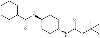 tert-Butyl (1R*,4R*)-4-(cyclohexanecarbonylamino)cyclohexylcarbamate Struktur