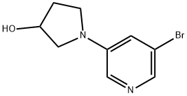 1-(5-bromopyridin-3-yl)pyrrolidin-3-ol Struktur