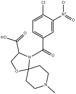 4-(4-chloro-3-nitrobenzoyl)-8-methyl-1-oxa-4,8-diazaspiro[4.5]decane-3-carboxylic acid Struktur