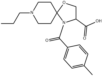 4-(4-methylbenzoyl)-8-propyl-1-oxa-4,8-diazaspiro[4.5]decane-3-carboxylic acid Struktur