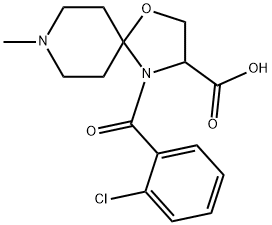 4-(2-chlorobenzoyl)-8-methyl-1-oxa-4,8-diazaspiro[4.5]decane-3-carboxylic acid Struktur