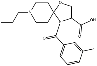 4-(3-methylbenzoyl)-8-propyl-1-oxa-4,8-diazaspiro[4.5]decane-3-carboxylic acid Struktur