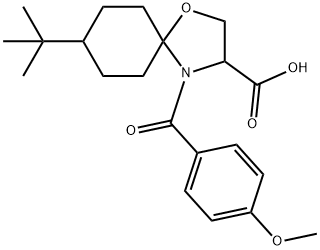 8-tert-butyl-4-(4-methoxybenzoyl)-1-oxa-4-azaspiro[4.5]decane-3-carboxylic acid Struktur