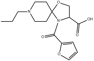 4-(furan-2-carbonyl)-8-propyl-1-oxa-4,8-diazaspiro[4.5]decane-3-carboxylic acid Struktur