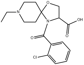 4-(2-chlorobenzoyl)-8-ethyl-1-oxa-4,8-diazaspiro[4.5]decane-3-carboxylic acid Struktur