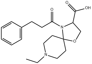 8-ethyl-4-(3-phenylpropanoyl)-1-oxa-4,8-diazaspiro[4.5]decane-3-carboxylic acid Struktur