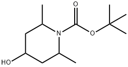 4-Hydroxy-2,6-dimethyl-piperidine-1-carboxylic acid tert-butyl ester Struktur