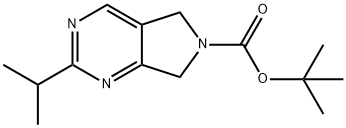 2-Isopropyl-5,7-dihydro-pyrrolo[3,4-d]pyrimidine-6-carboxylic acid tert-butyl ester Struktur