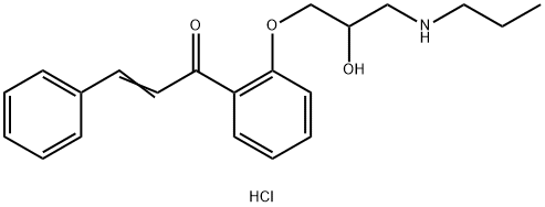 (E)-1-[2-[2-hydroxy-3-(propylamino)propoxy]phenyl]-3-phenylprop-2-en-1-one:hydrochloride Struktur