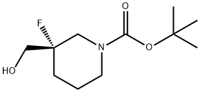 tert-butyl (3S)-3-fluoro-3-(hydroxymethyl)piperidine-1-carboxylate Struktur