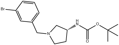 (R)-tert-Butyl 1-(3-bromobenzyl)pyrrolidin-3-ylcarbamate Struktur