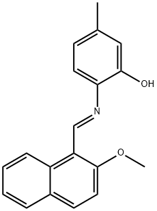 2-{[(2-methoxy-1-naphthyl)methylene]amino}-5-methylphenol Struktur