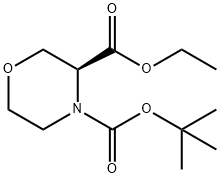 (S)-tert-butyl ethyl morpholine-3,4-dicarboxylate Struktur