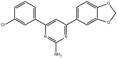 4-(2H-1,3-benzodioxol-5-yl)-6-(3-chlorophenyl)pyrimidin-2-amine Struktur