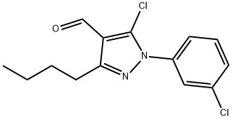 3-butyl-5-chloro-1-(3-chlorophenyl)-1H-pyrazole-4-carbaldehyde Struktur