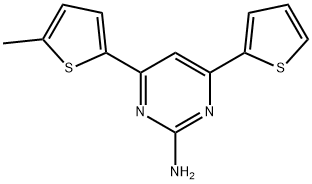 4-(5-methylthiophen-2-yl)-6-(thiophen-2-yl)pyrimidin-2-amine Struktur