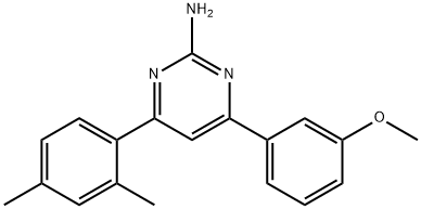 4-(2,4-dimethylphenyl)-6-(3-methoxyphenyl)pyrimidin-2-amine Struktur