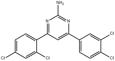 4-(2,4-dichlorophenyl)-6-(3,4-dichlorophenyl)pyrimidin-2-amine Struktur