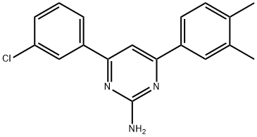 4-(3-chlorophenyl)-6-(3,4-dimethylphenyl)pyrimidin-2-amine Struktur