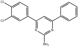 4-(3,4-dichlorophenyl)-6-phenylpyrimidin-2-amine Struktur