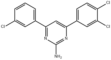 4-(3-chlorophenyl)-6-(3,4-dichlorophenyl)pyrimidin-2-amine Struktur