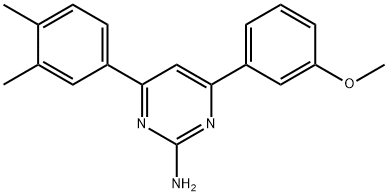 4-(3,4-dimethylphenyl)-6-(3-methoxyphenyl)pyrimidin-2-amine Struktur