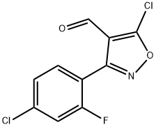 5-chloro-3-(4-chloro-2-fluorophenyl)-1,2-oxazole-4-carbaldehyde Struktur