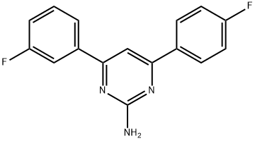 4-(3-fluorophenyl)-6-(4-fluorophenyl)pyrimidin-2-amine Struktur