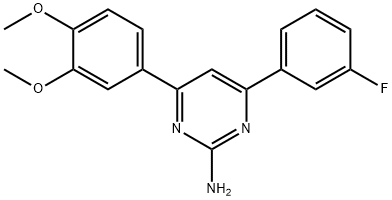 4-(3,4-dimethoxyphenyl)-6-(3-fluorophenyl)pyrimidin-2-amine Struktur