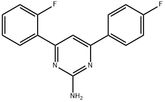 4-(2-fluorophenyl)-6-(4-fluorophenyl)pyrimidin-2-amine Struktur