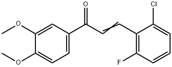 (2E)-3-(2-chloro-6-fluorophenyl)-1-(3,4-dimethoxyphenyl)prop-2-en-1-one Structure