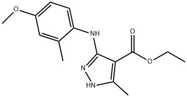 ETHYL 5-(4-METHOXY-2-METHYLPHENYLAMINO)-3-METHYL-1H-PYRAZOLE-4-CARBOXYLATE Struktur