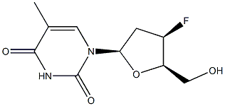 1-[(2R,4R,5R)-4-fluoro-5-(hydroxymethyl)oxolan-2-yl]-5-methylpyrimidine-2,4-dione Struktur