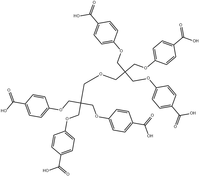 Benzoic acid,4,4'-[[2-[[3-(4-carboxyphenoxy)-2,2-bis[(4-carboxyphenoxy)methyl]propoxy]methyl]-2-[(4-carboxyphenoxy)methyl]-1,3-propanediyl]bis(oxy)]bis- Struktur