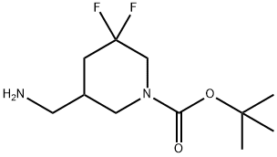 tert-butyl 5-(aminomethyl)-3,3-difluoropiperidine-1-carboxylate Struktur