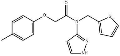 2-(4-METHYLPHENOXY)-N-(1H-PYRAZOL-3-YL)-N-(THIOPHEN-2-YLMETHYL)ACETAMIDE Struktur