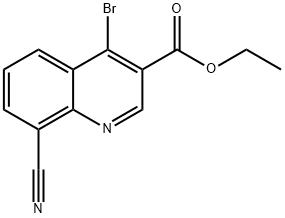 4-Bromo-8-cyano-quinoline-3-carboxylic acid ethyl ester Struktur